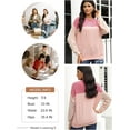 thumbnail image 5 of Womens Fashion 2023 Color Block Long Sleeve Crewneck Knitted Pullover Shirts Tops, 5 of 8