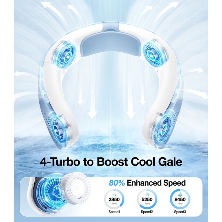 TORRAS Portable Foldable Neck Fan, COOLiTE with 4,000-mAh Battery