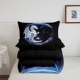 thumbnail image 5 of Homewish Magical Winged Dragon Queen Comforter Set,Retro Animal Comforter Sets Queen,White Black,Black Reversible,3pcs,1 Comforter and 2 Pillowcases, 5 of 7