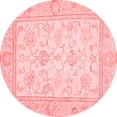 thumbnail image 1 of Ahgly Company Indoor Round Oriental Red Traditional Area Rugs, 4' Round, 1 of 4