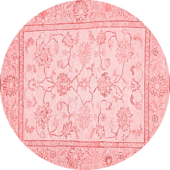 Ahgly Company Indoor Round Oriental Red Traditional Area Rugs, 4' Round