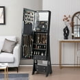 thumbnail image 2 of Gymax Jewelry Cabinet Armoire Full Length LED Mirror W/ 6 Drawers & Makeup Shelf Black, 2 of 10