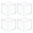 thumbnail image 1 of Uxcell 4Pcs Caja de Almacenamiento de Plástico Acrílico Transparente Cuadrada con Tapa para Pequeños Artículos 2.76x2.76x2.76", 1 of 5