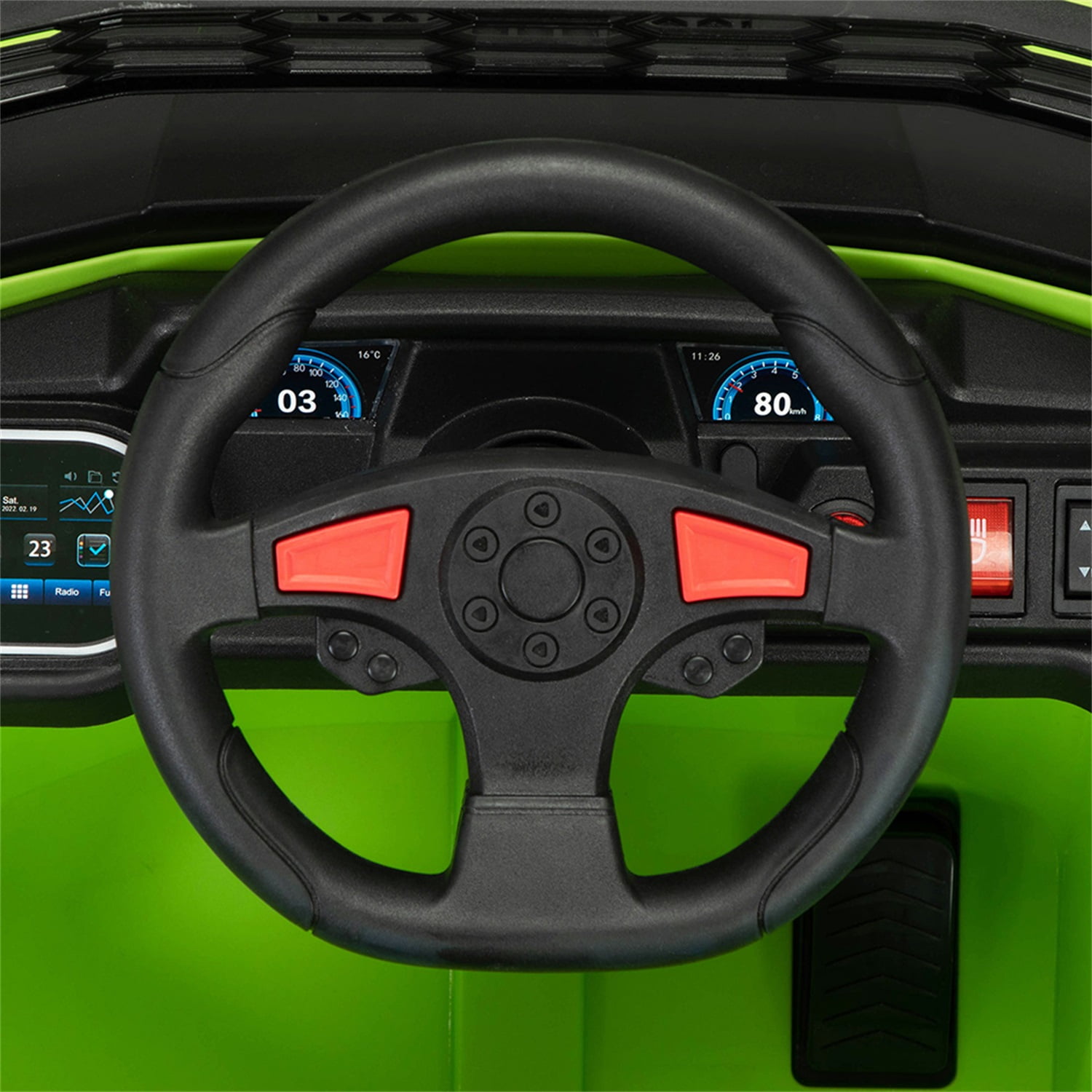 CIPACHO 12V Electric Ride on Cars, Realistic Off-Road UTV, Battery Powered Ride On Truck, Motorized Vehicles for Kids, Music, Spring Suspension, LED Light, Green