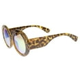thumbnail image 3 of sunglassLA Unisex Womens High Fashion Chunky Colored Mirror Round Oversize Sunglasses (Tortoise / Pink-Green Mirror) - 50mm, 3 of 4