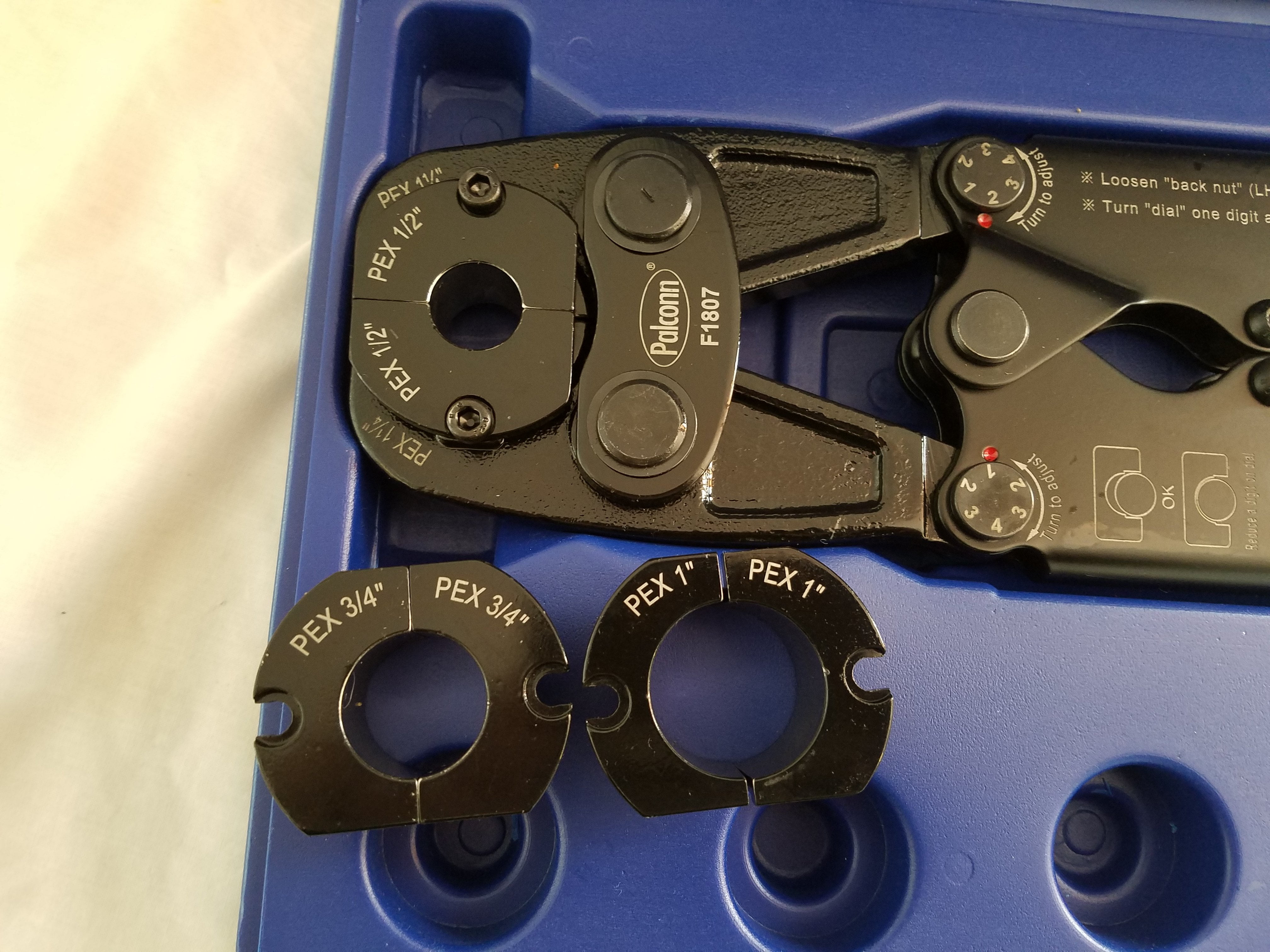 1/2", 3/4", 1", and 1 1/4" Pex crimp Multi-Tool