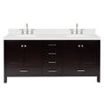 thumbnail image 2 of ARIEL Cambridge 72 Inch Double Rectangle Sink Bathroom Vanity With Carrara White Quartz Countertop 1.5 Edge In Espresso, 2 of 7