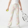 thumbnail image 6 of Atogsazn Kids Girls Tie Dye High Waisted Leggings Children Flare Leg Yoga Pants Athletic Bell Bottoms Pant Pink 10-11Years Fashion, 6 of 6
