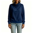 thumbnail image 6 of Jsaierl Womens Turtleneck Lightweight Sweatshirts Loose Fit Solid Color Sweatshirt Trendy Pullover Soft Long Sleeve Tops Fall Clothes S-2XL, 6 of 7
