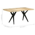 thumbnail image 4 of vidaXL Dining Table 160x80x76 cm Rough Mango Wood, 4 of 5