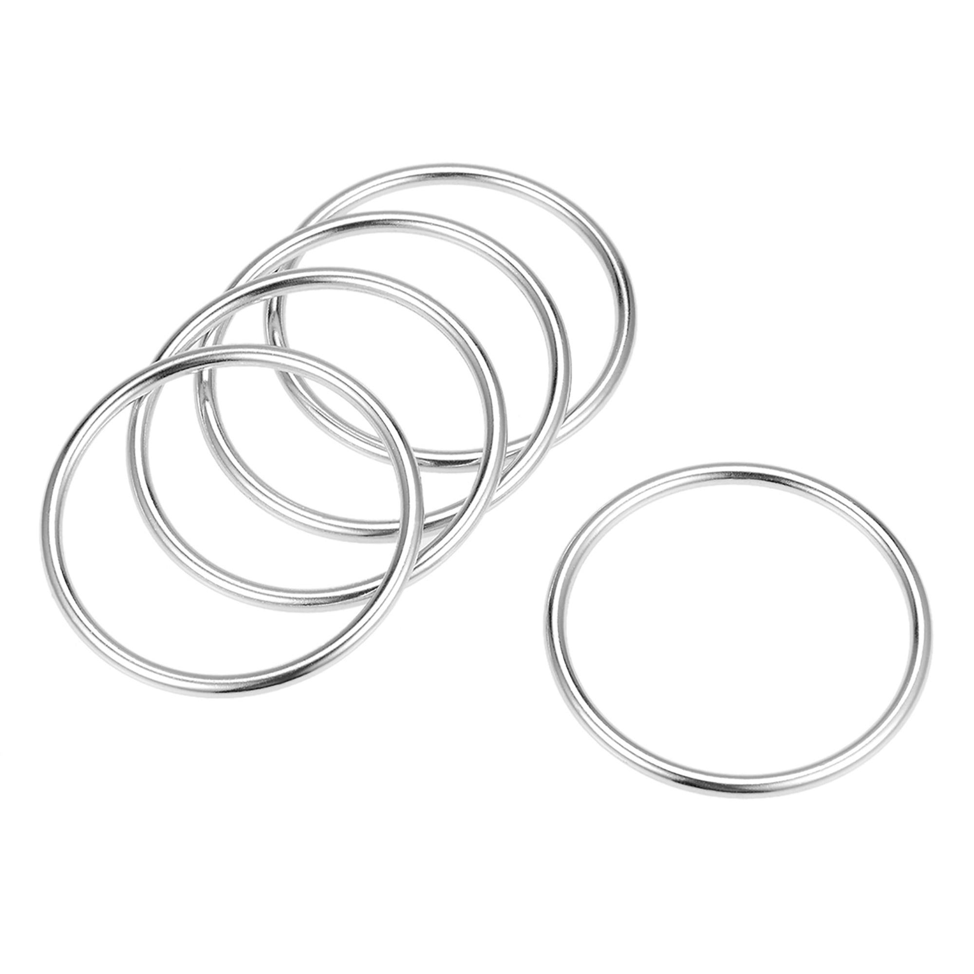 5Pcs O Ring Buckle 1.8-Inch(45mm) Zinc Alloy O-Rings Silver Tone for ...
