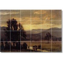 Ceramic Tile Mural-Albert Bierstadt Landscapes Painting 45. 25.5" w x 17" h using (24) 4.25 x 4.25 ceramic tiles