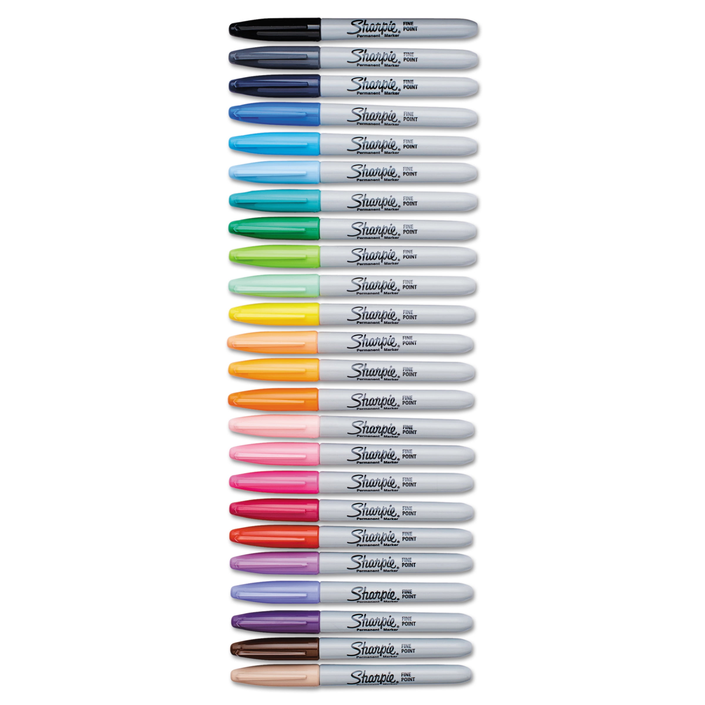 Basics Fine Point Tip Permanent Markers - Assorted Colors, 24-Pack
