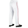 thumbnail image 2 of Champro Sports MVP Open Bottom Baseball Pants with Braid, Adult Small, White with Scarlet Braid, 2 of 4