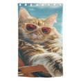 Cat with Sunglasses on Chair Blackout Curtains W82 x L42 1 Panel Window