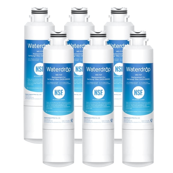Waterdrop DA29-00020B Replacement for Samsung® Water Filter HAF-CIN/EXP, DA29-00020B, HAF-CIN, DA29-00020B-1, RF28HMEDBSR, RF263BEAESR, RS25J500DSR, RF263TEAESG, HDX FMS-2, DA97-08006A-1, 6 Filters