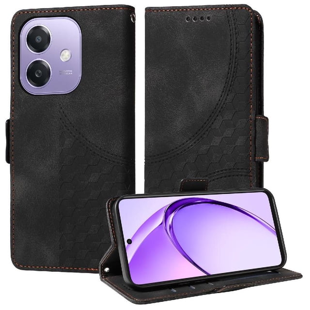 Funda GANGXUN para OPPO A5x 4G/5G con diseño acolchado elegante, cuero PU, protección total y ajuste preciso