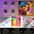 thumbnail image 3 of Vibrant Rainbow Hair Girl High Gloss Acrylic Wall Art Colorful Portrait Ready To Hang, 3 of 6