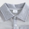 thumbnail image 7 of WUANDIXFA Baby Boy Clothes Gingham Short Sleeve Collared Romper Jumpsuit Plaid Button Down Bodysuit Summer Outfit (Grey, 0-3 Months), 7 of 7