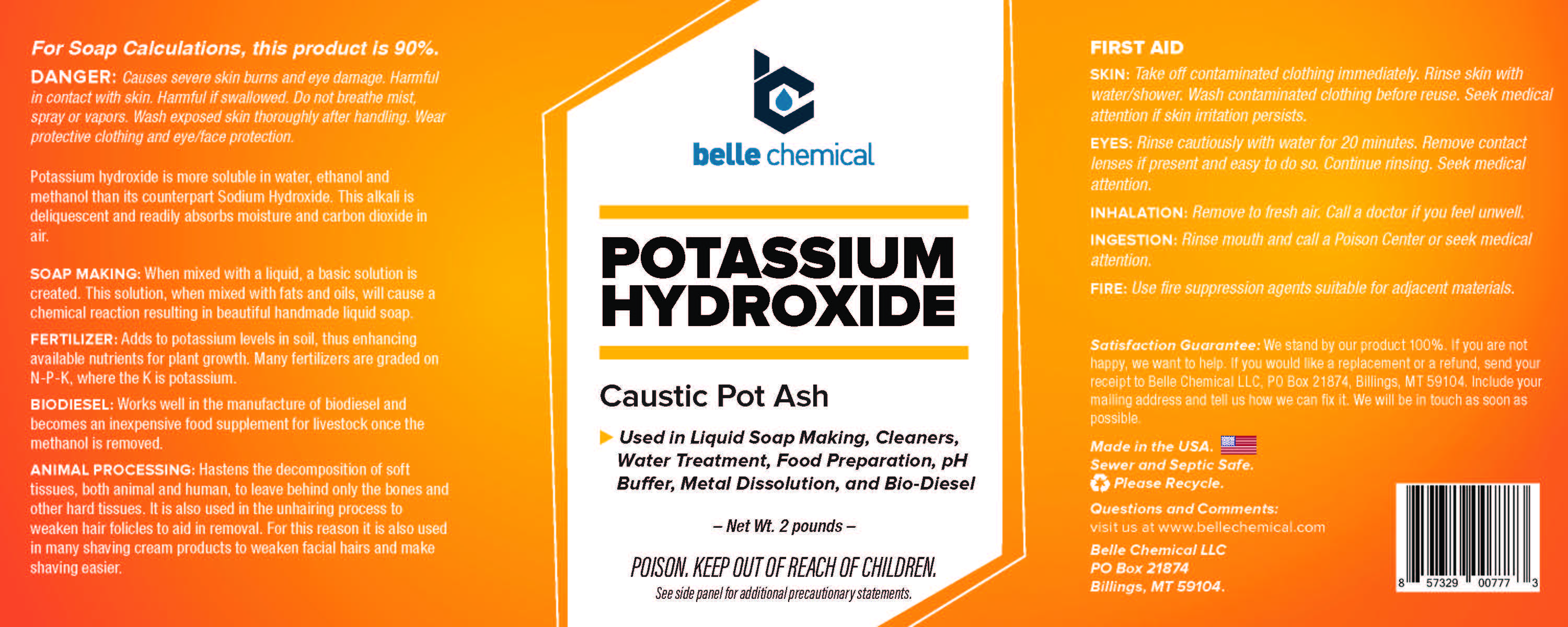 Potassium Hydroxide (Food Grade) 2 Pound Jar - image 2 of 2