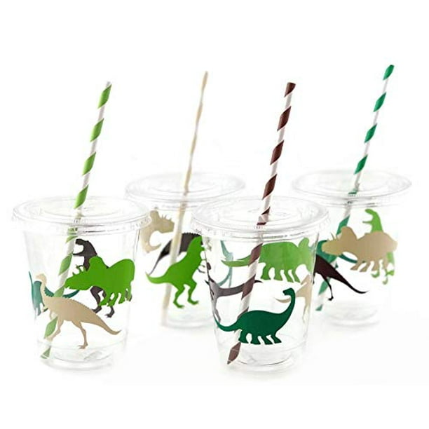 Dinosaur Cups Set of 12 Dino Birthday Party Supplies for Kids Parties