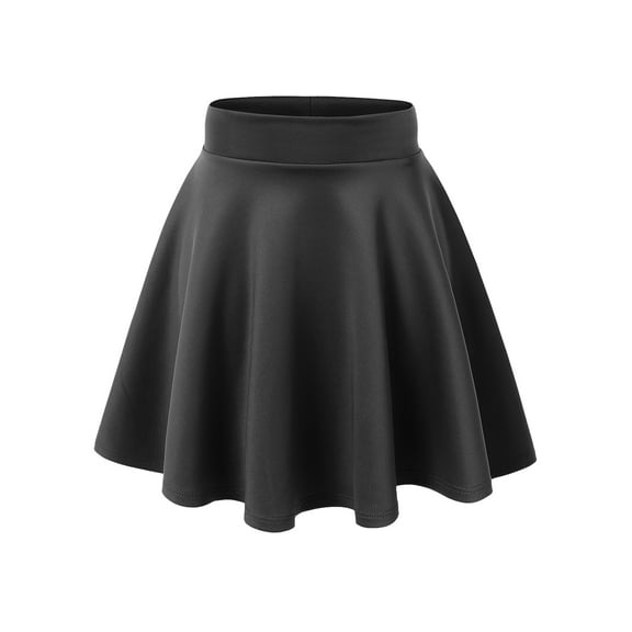 MBJ WB669 Womens Basic Versatile Strechy Flare Skater Skirt XS CHARCOAL