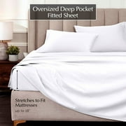 Superior Egyptian Cotton Deep Pocket 1000 TC Sheet Set, Olympic Queen, White