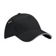 thumbnail image 1 of Beechfield - Gorra/Visera 5 paneles Unisex deportiva Modelo Ultimate sandwich - Verano/Piscina - 100% algodón. (Negro/Gris claro), 1 of 2
