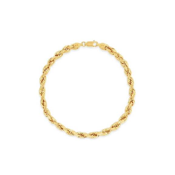 Solid 14k Gold Rope Chain Bracelet