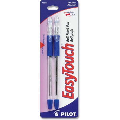 Pilot EasyTouch Ball Point Stick Pens Fine Point 2-Pack Blue Ink (32021)