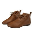thumbnail image 2 of vokkrv Women's Ankle Boots Flat Booties Casual Short Boots Comfortable Walking Boots for Women Brown 6.5, 2 of 7