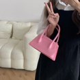 thumbnail image 1 of Niche Design Women's Bag Pink Small Square Bag Style Texture Portable Small Bag Simple Crossbody Bag Trendy, 1 of 6