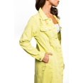 thumbnail image 6 of American Bazi Women's Long Button Down Distressed Denim Jean Jacket - Lime - Large, 6 of 6