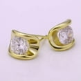 thumbnail image 5 of QQTDFG 18k Gold Platinum Plated Earrings Stud AAA Zirconia Push Back .36" L245-18K Gold Plated, 5 of 6