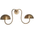 thumbnail image 2 of Owlgift Modern Metal Wall Mounted Entryway Retail Hat Rack/Wig Display Stand w/ 2 Circular Hat Hooks, Bronze, 2 of 4