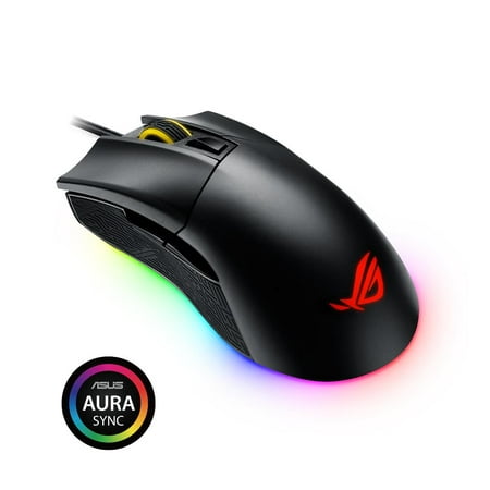 ASUS ROG Gladius II Origin Wired USB Optical Ergonomic FPS Gaming Mouse featuring Aura Sync RGB, 12000 DPI Optical, 50G Acceleration, 250 IPS sensors and swappable Omron