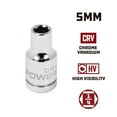 thumbnail image 2 of Powerbuilt 1/4 Inch Drive x 5 MM 6 Point Shallow Socket - 648281, 2 of 5