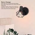 thumbnail image 3 of Vintage Wall Light Holder Wall Mounted 180 Degrees Rotatable Matte Black Industrial Style E14 Vintage Wall Sconce Holder Metal Cage for Bedroom ANGGREK Otros, 3 of 8