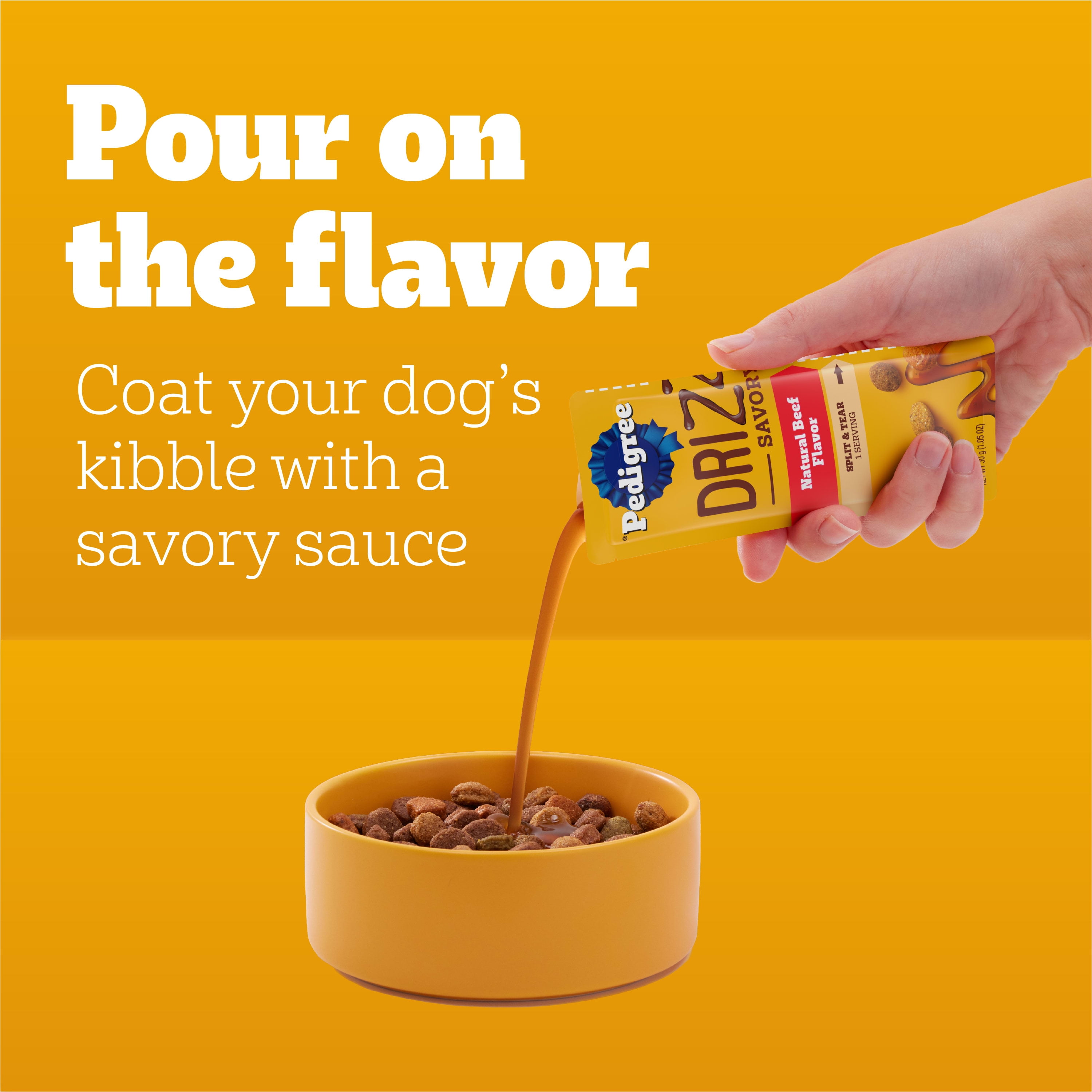 Pedigree Drizzlers Savory Sauce Multipack, 60g Twin Pouch, Pack of 2 (64 Pouches, 128 Servings)