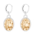 thumbnail image 1 of Arete para Mujer con Cristal Swarovski en Forma de Oval – Bañado en Rodio– Arete Elegante y Brillante, Aretes de Mujer de Moda– Joyería para Mujer de Moda– Regalo especial Ortiz Espinosa Temporada, 1 of 5
