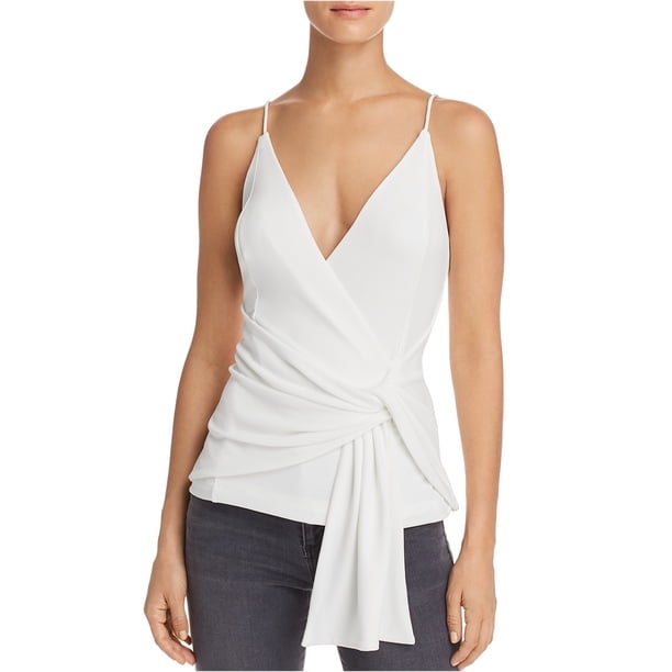 C/Meo Collective Blusa sin mangas con parte delantera torcida para mujer, color blanco roto, XS C/Meo Collective Top sin mangas