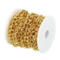 thumbnail image 3 of Uxcell Total 16 Feet Curb Chain, Twisted Cuban Link Chain with Spool 10 x 7 x 1.85mm for Jewelry Making, Golden, 3 of 6