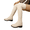 White, variant on Womens Over-the-Knee Stretch Sock Boots with Flat Heel, Skinny Thigh High Knit Booties with Cozy Cotton Fabric, Casual Warm Knee-High Footwear for Winter Comfort