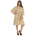 thumbnail image 1 of Moomaya Caftan Court pour Femmes, Robe de Nuit de Couverture, Robe Caftan, Manches Kimono, Tenue de Plage, 1 of 6