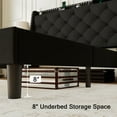 thumbnail image 6 of Virans Full Bed Frame with 16" Deluxe Wingback & Charging Station, Upholstered Platform Bed with Button Tufted Storage Headboard,Black, 6 of 8