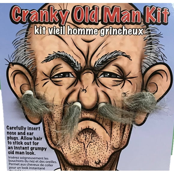 Theatrical Disguises Cranky Old Man Nose & Ear Hair Plugs Kit Costume Accessory