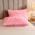 thumbnail image 6 of Uhamho Faux Fur Modern Pink Solid Print Luxury Polyester Duvet Cover Sets, Queen, 6 of 6