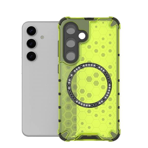 For Magnetic Samsung Galaxy S23 Plus Case, Honeycomb Structure [Compatible with MagSafe] Slim Translucent Matte Design Shockproof Drop Protective Bumper Women Girls Men Boy S23 Plus,Green