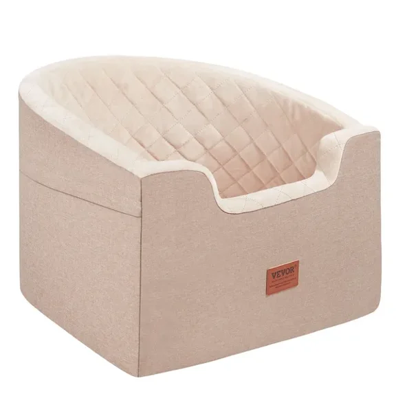 Brown Dog Booster Car Seat for Small Medium Dogs up to 55 lbs