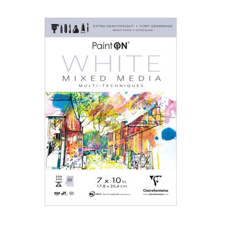 UPC: 3329689754811 | Rhodia Clairefontaine Paint ON Mixed Media Pad  7  x 10   White